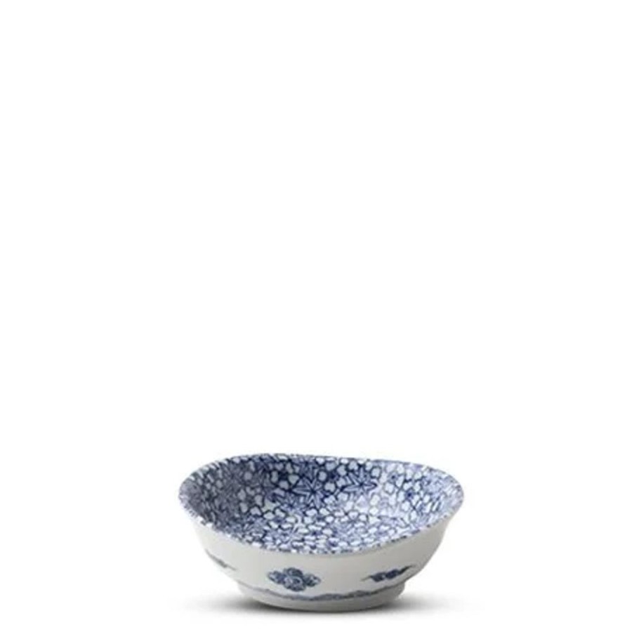 Tabletop Miya Company Sauce Dishes | Blue & White Floral 3.75" Sauce Dish