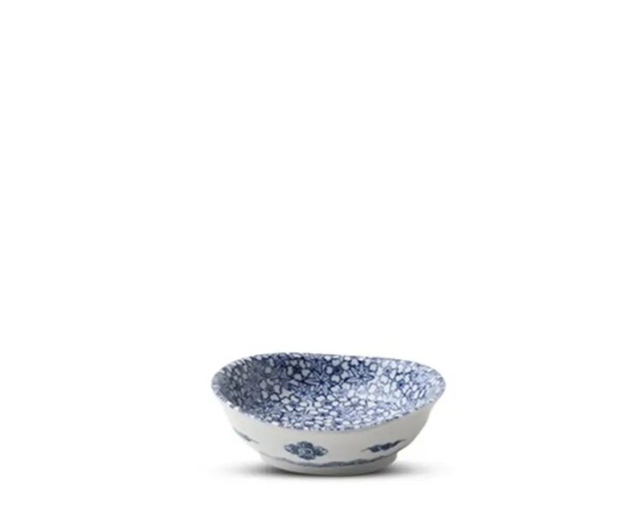 Tabletop Miya Company Sauce Dishes | Blue & White Floral 3.75" Sauce Dish
