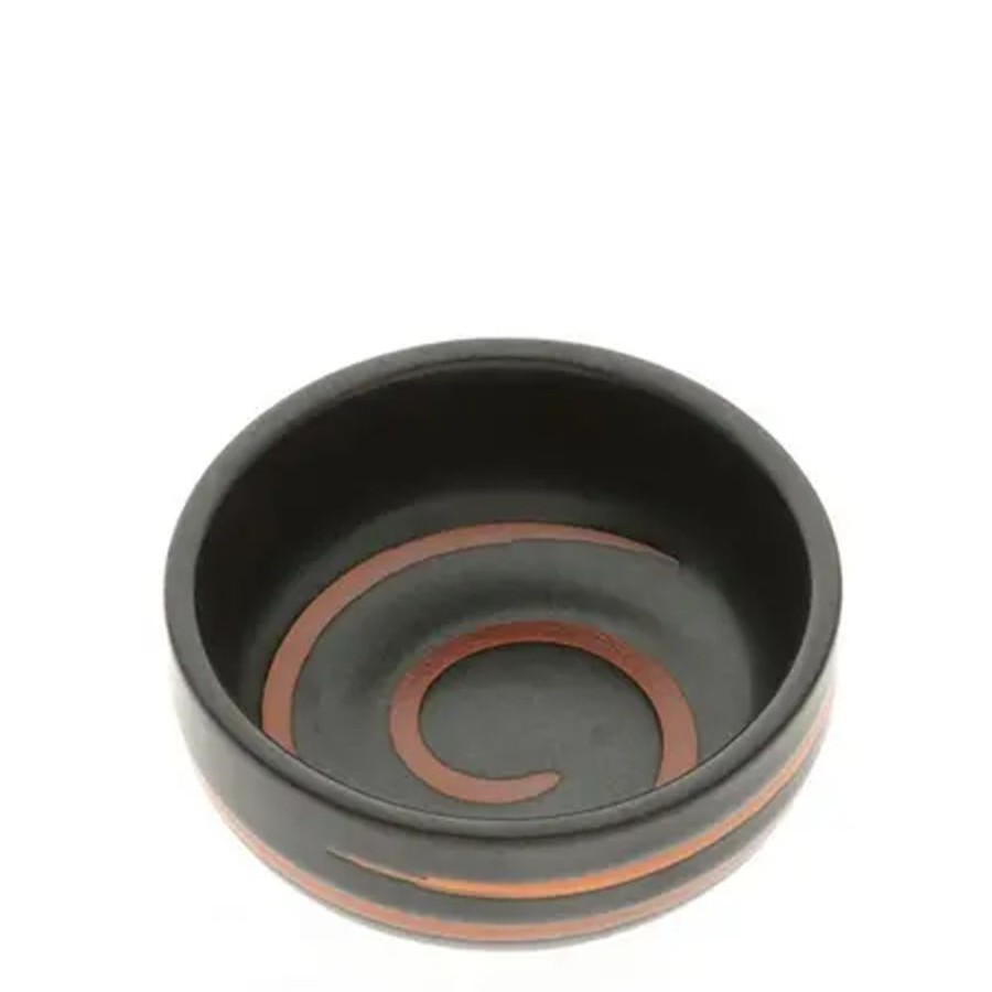 Tabletop Miya Company Sauce Dishes | Sauce Dish Black Caramel Swirl
