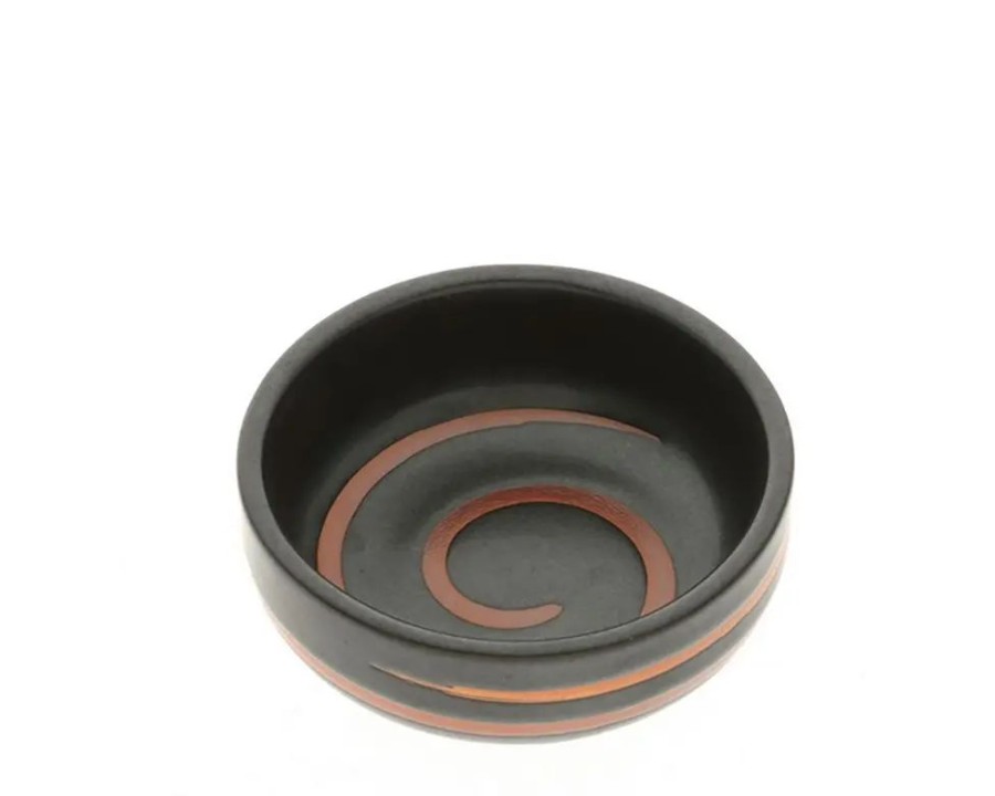 Tabletop Miya Company Sauce Dishes | Sauce Dish Black Caramel Swirl