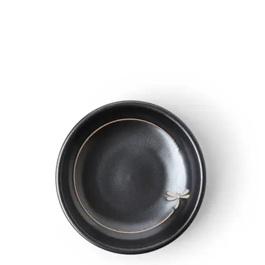Tabletop Miya Company Sauce Dishes | Sauce Dish 3-3/4" Black Dragonfly Flight