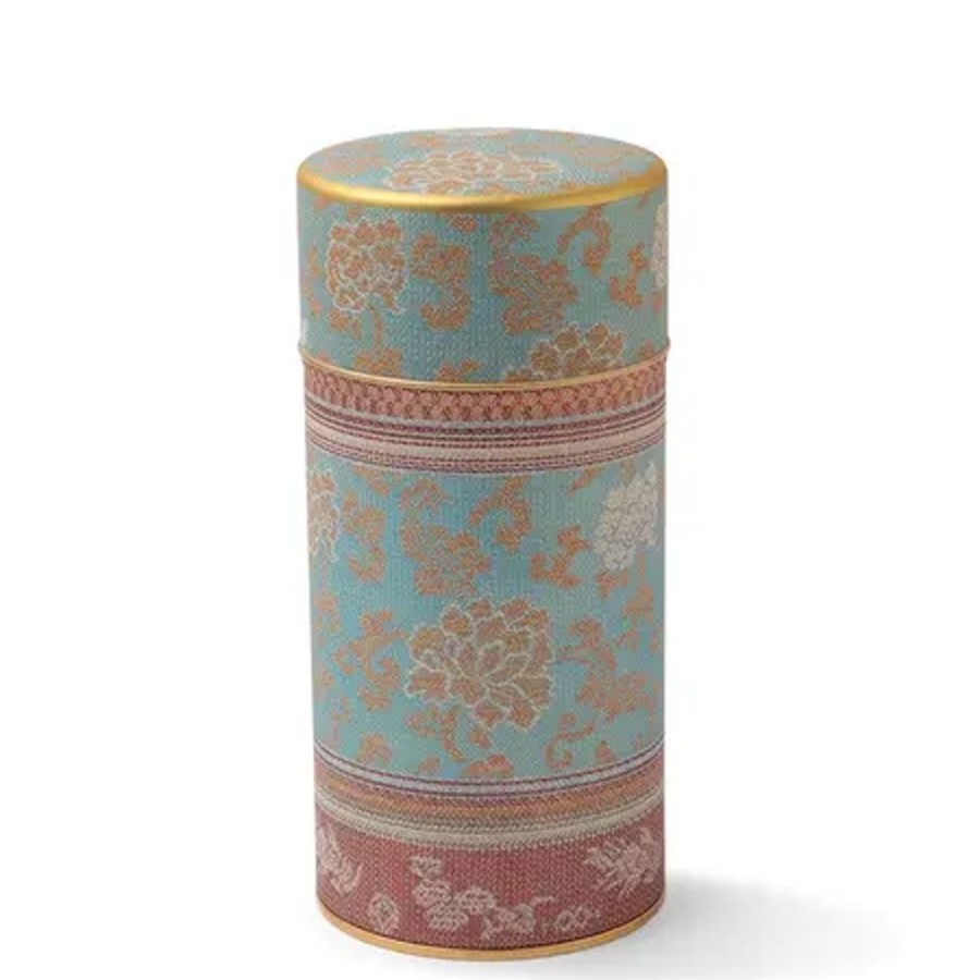Tabletop Miya Company Teaware Accessories | Tea Canister Brocade Peony Blue