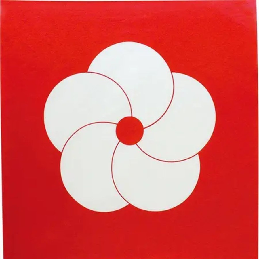 Home Miya Company Furoshiki & Tenugui | Furoshiki Pattern Flowers Red 27.5" Sq.