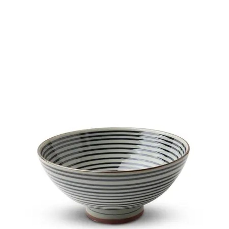 Tabletop Miya Company Rice Bowls | Celadon Stripes 5.5" Rice Bowl