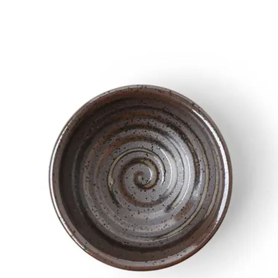 Tabletop Miya Company Sauce Dishes | Sauce Dish Black Crystalline Swirl