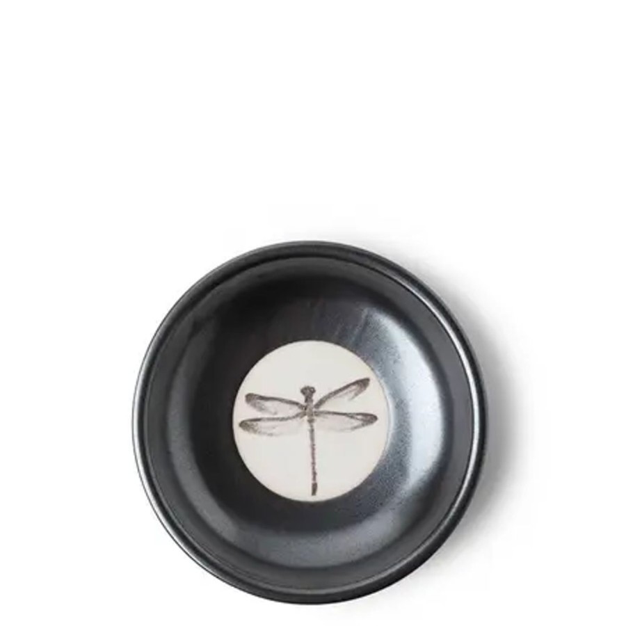 Tabletop Miya Company Sauce Dishes | Sauce Dish Graphite Gray/Black Dragonfly
