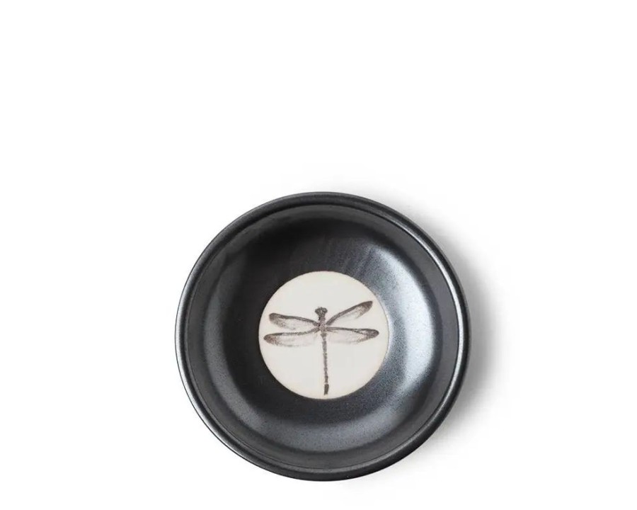 Tabletop Miya Company Sauce Dishes | Sauce Dish Graphite Gray/Black Dragonfly