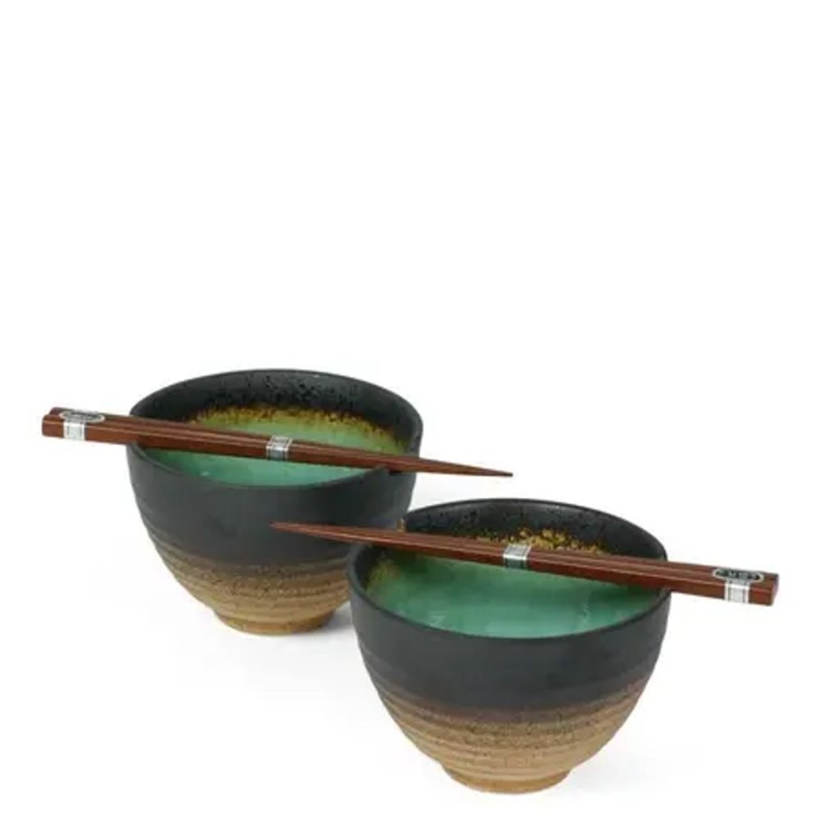 Tabletop Miya Company Bowl Sets | Kosui Green 5.5" Bowl For Two Set