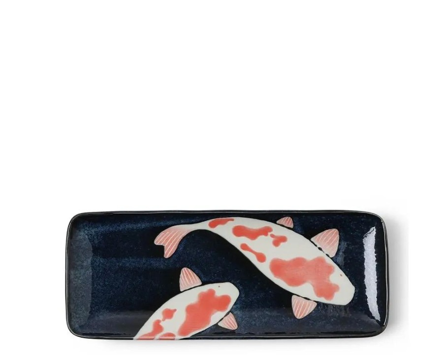 Tabletop Miya Company Medium Plates | Namako Koi Rectangle Plate
