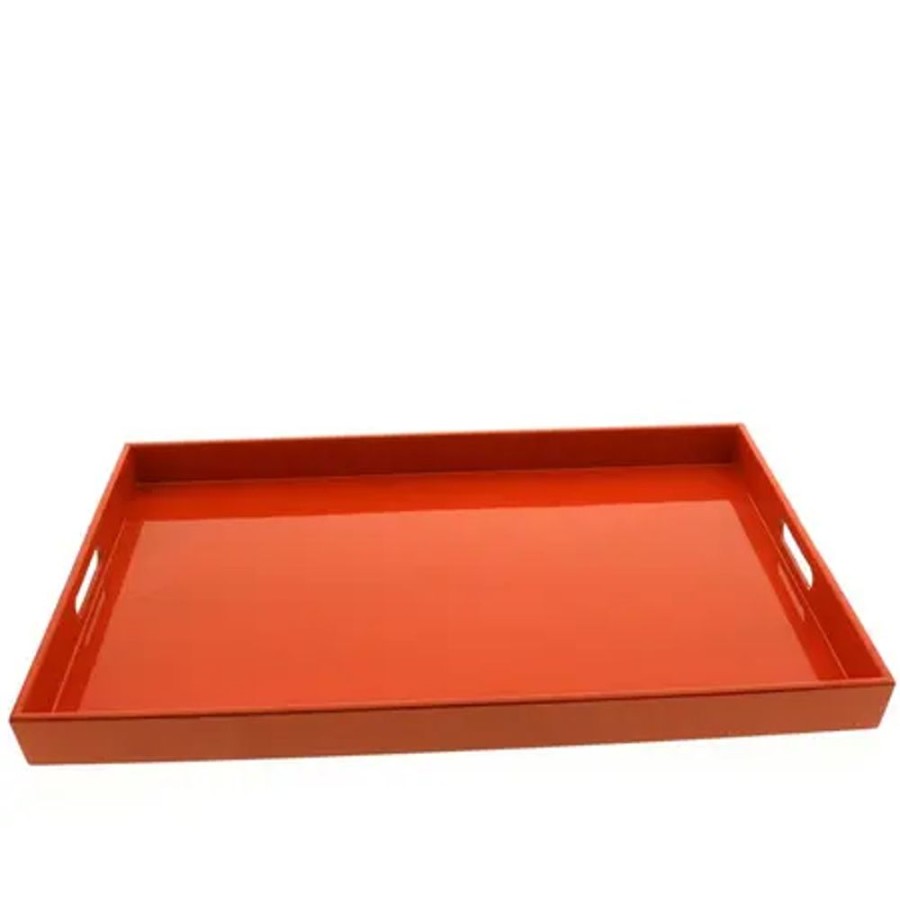 Kitchen Miya Company Trays | Tray Rectangle Red 18-7/8" X 12-1/4"