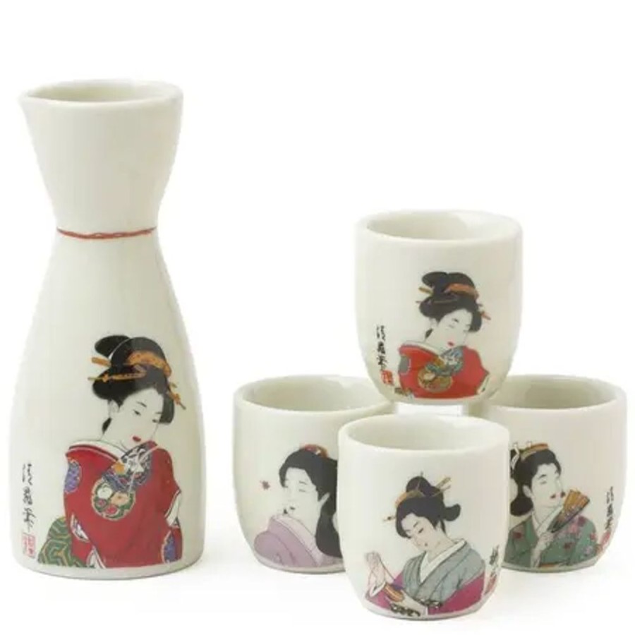 Tabletop Miya Company Sake Sets | Kimono Ladies Sake Set