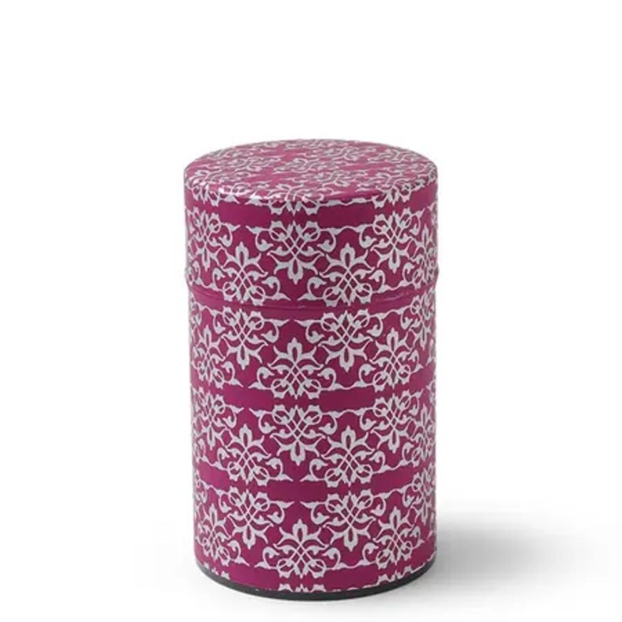 Tabletop Miya Company Teaware Accessories | Tea Canister Fuschia/Silver Bar