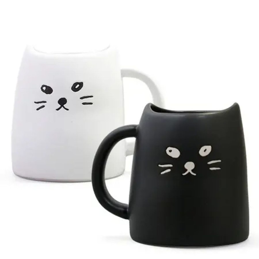 Whimsy Miya Company Cats | Black & White Cat Mug Set