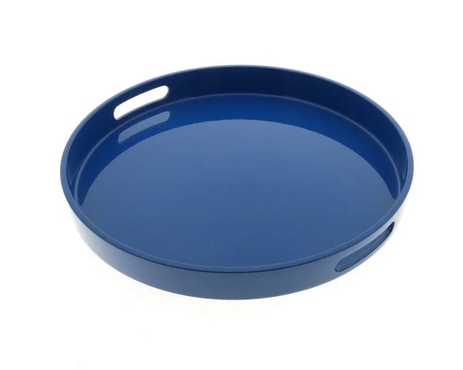Kitchen Miya Company Trays | Tray Blue Round 13-1/2"