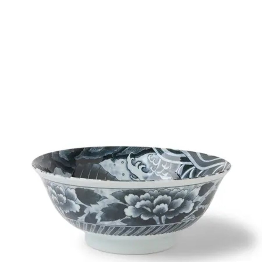 Whimsy Miya Company Bowls | Black Ko-Imari Carp Bowl 8-1/4"