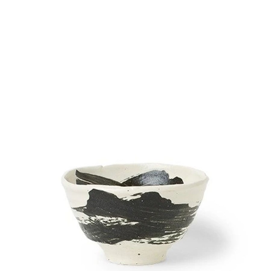 Tabletop Miya Company Medium Bowls | Black Brush Stroke 5.5" Bowl