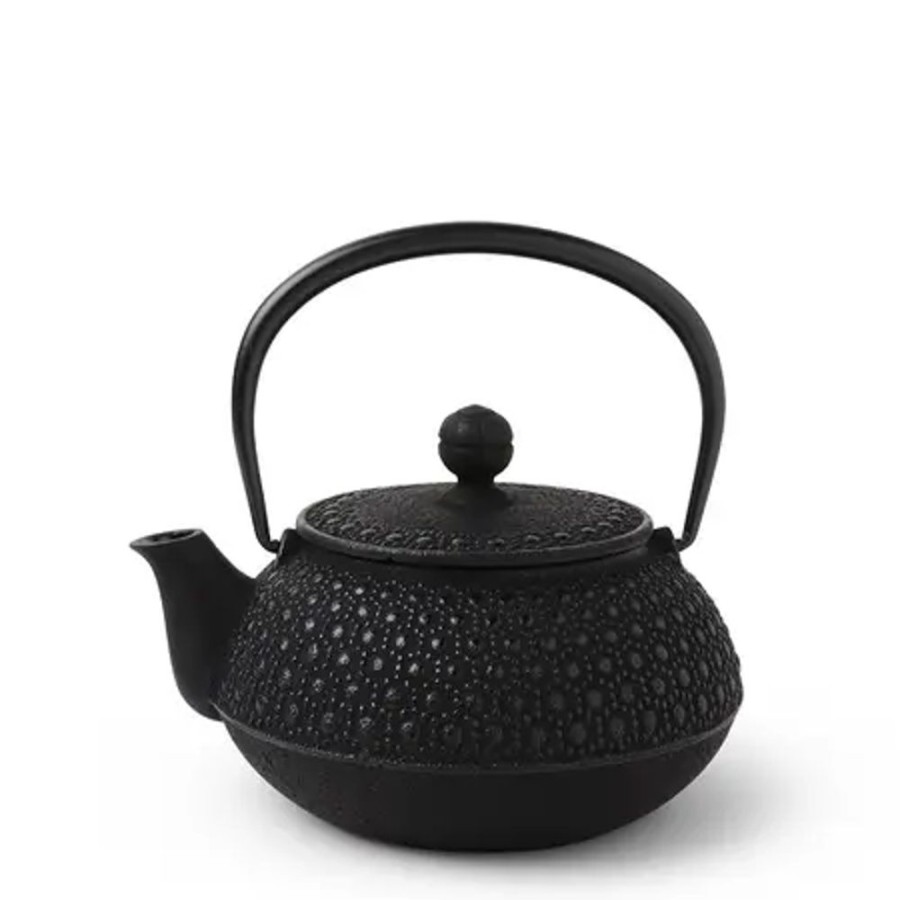 Tabletop Miya Company Teapots - Cast Iron | Cast Iron Teapot Black Honeycomb 0.65L