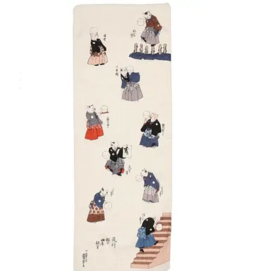 Whimsy Miya Company Cats | Tenugui Cat & Ball