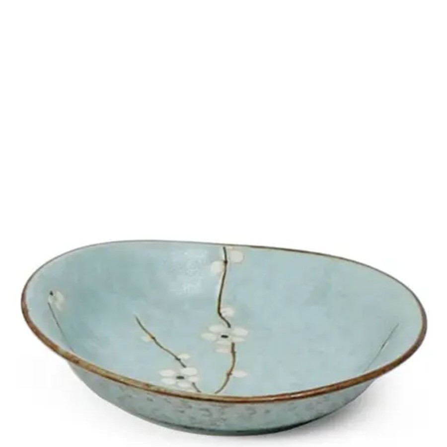 Tabletop Miya Company Shallow Bowls | Spring Blossoms 8" X 7" Oval Bowl
