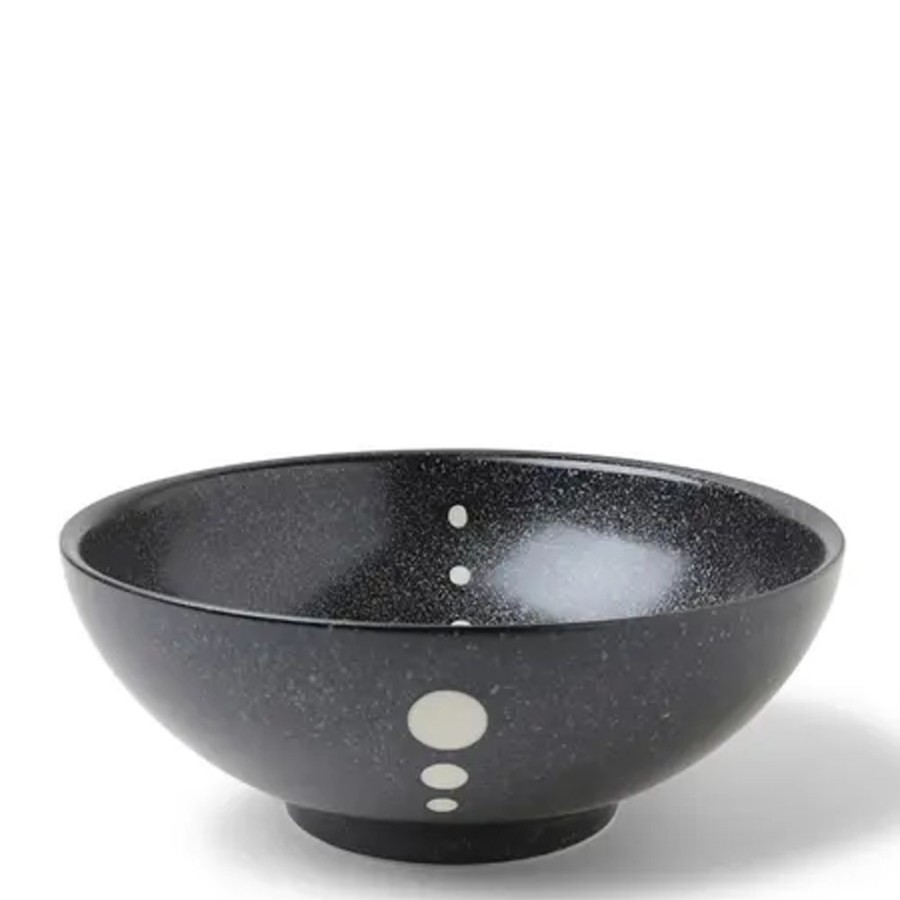 Tabletop Miya Company Large Bowls | Satin Black White Dots 8-3/8" Bowl