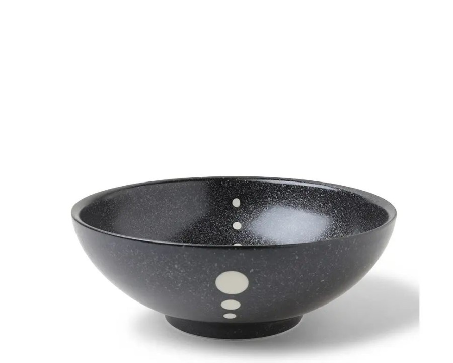 Tabletop Miya Company Large Bowls | Satin Black White Dots 8-3/8" Bowl