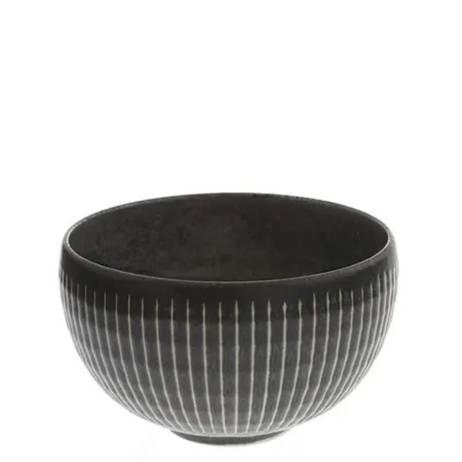 Tabletop Miya Company Medium Bowls | Black Cosmos Horsetails Bowl 5-3/8"