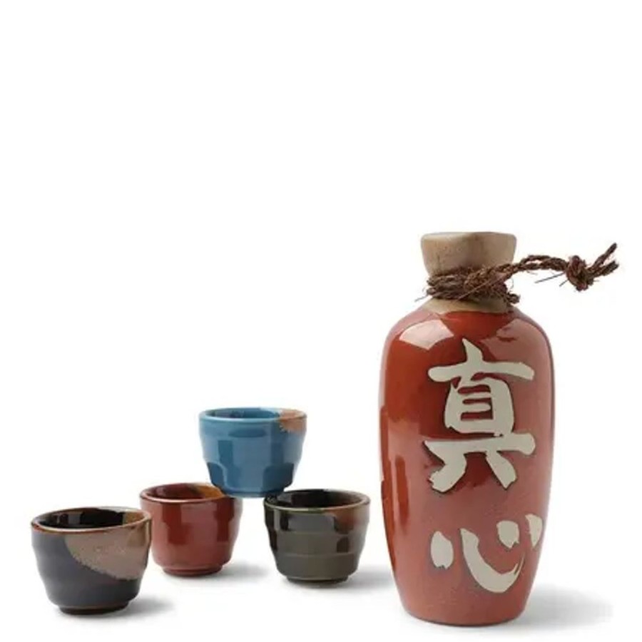 Tabletop Miya Company Sake Sets | Sake Set Tetsuaka Magokoro