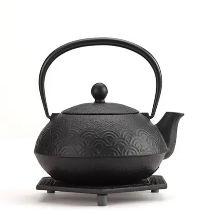 Tabletop Miya Company | Cast Iron Black Wave Tea Set