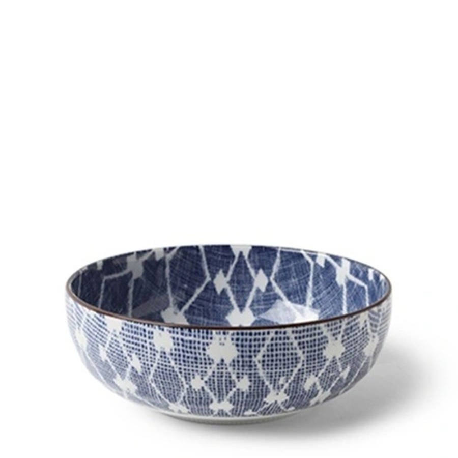 Tabletop Miya Company Shallow Bowls | Aizome Hishi 7" Bowl