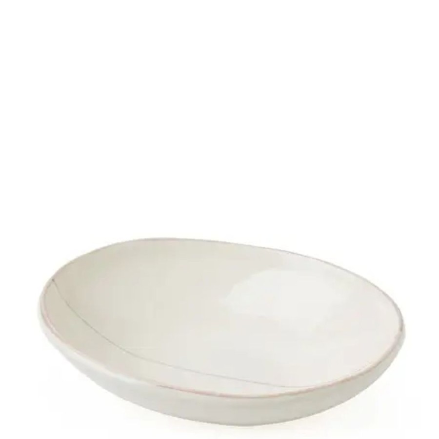 Tabletop Miya Company Shallow Bowls | Shiratama 6.5" X 5" Oval Bowl