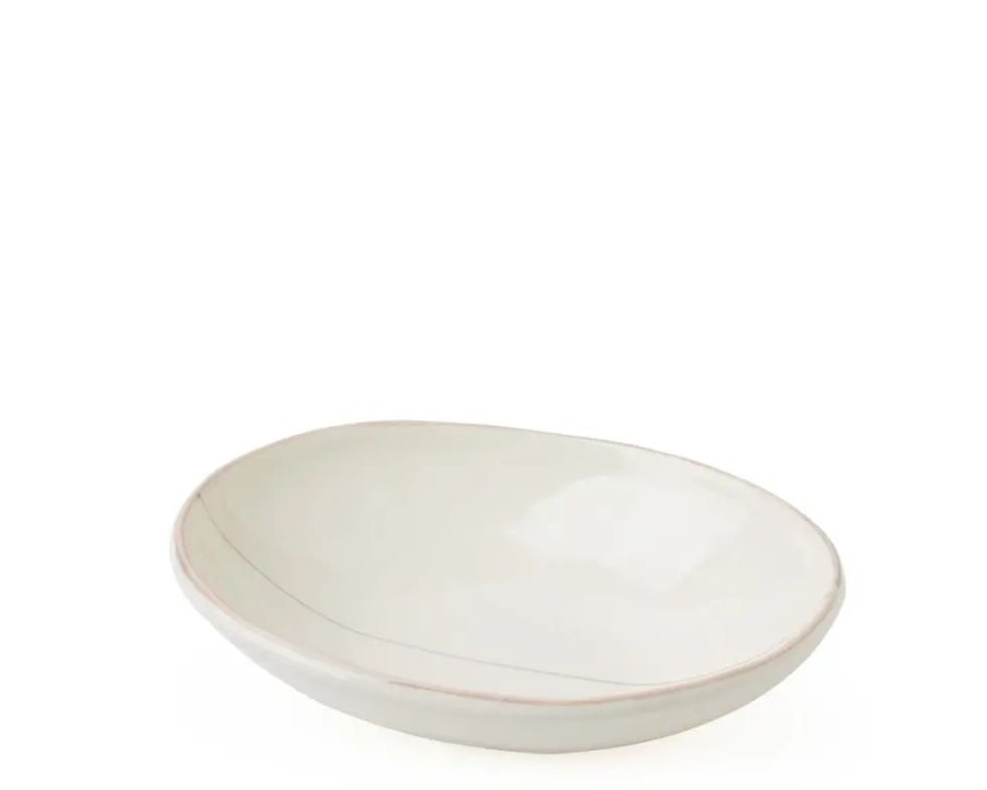 Tabletop Miya Company Shallow Bowls | Shiratama 6.5" X 5" Oval Bowl