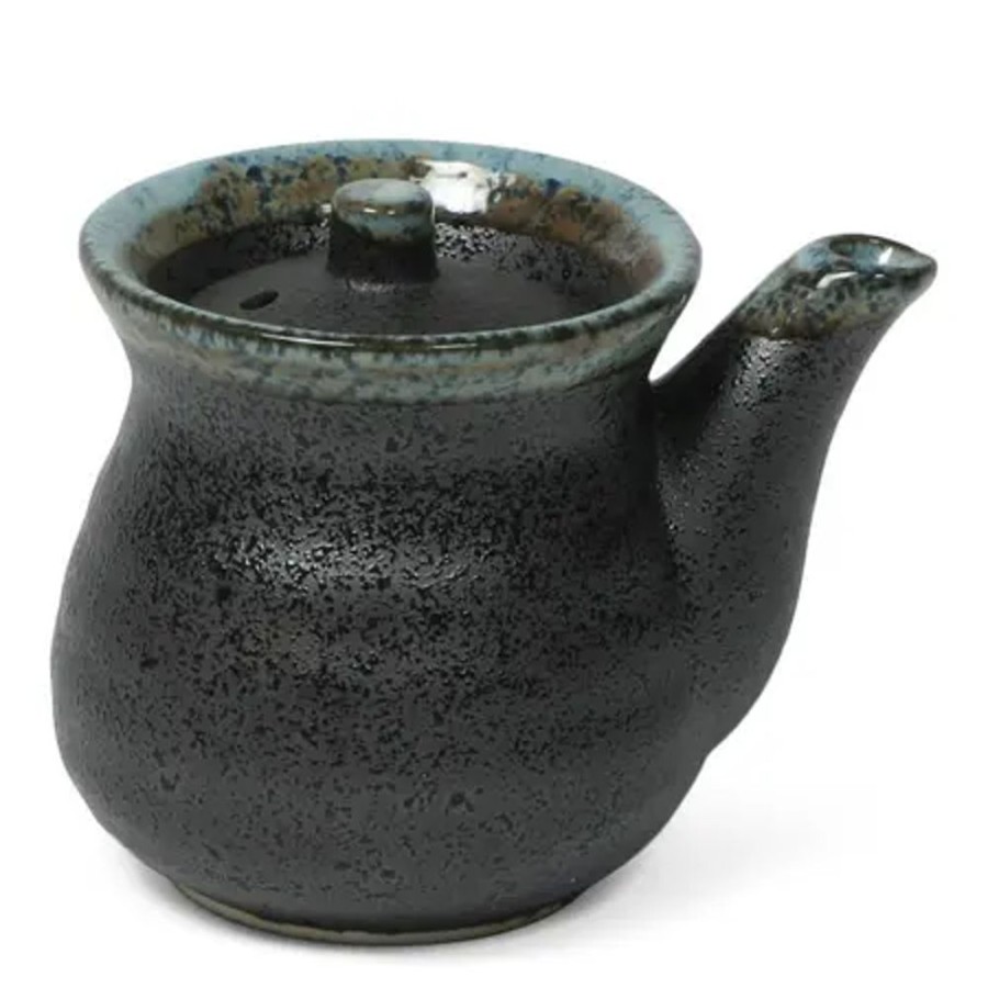 Tabletop Miya Company Sauce Pots | Black Tetsuyu 8 Oz. Round Sauce Pot