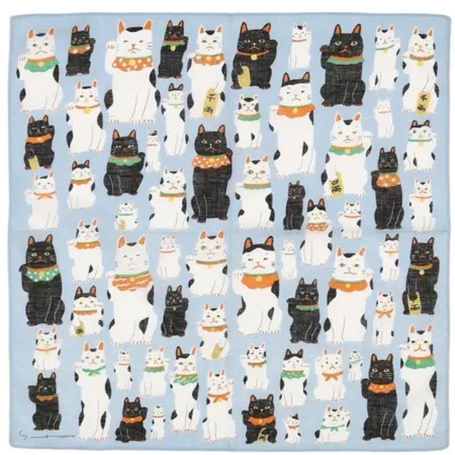 Home Miya Company Furoshiki & Tenugui | Furoshiki 19-3/4" Maneki Neko