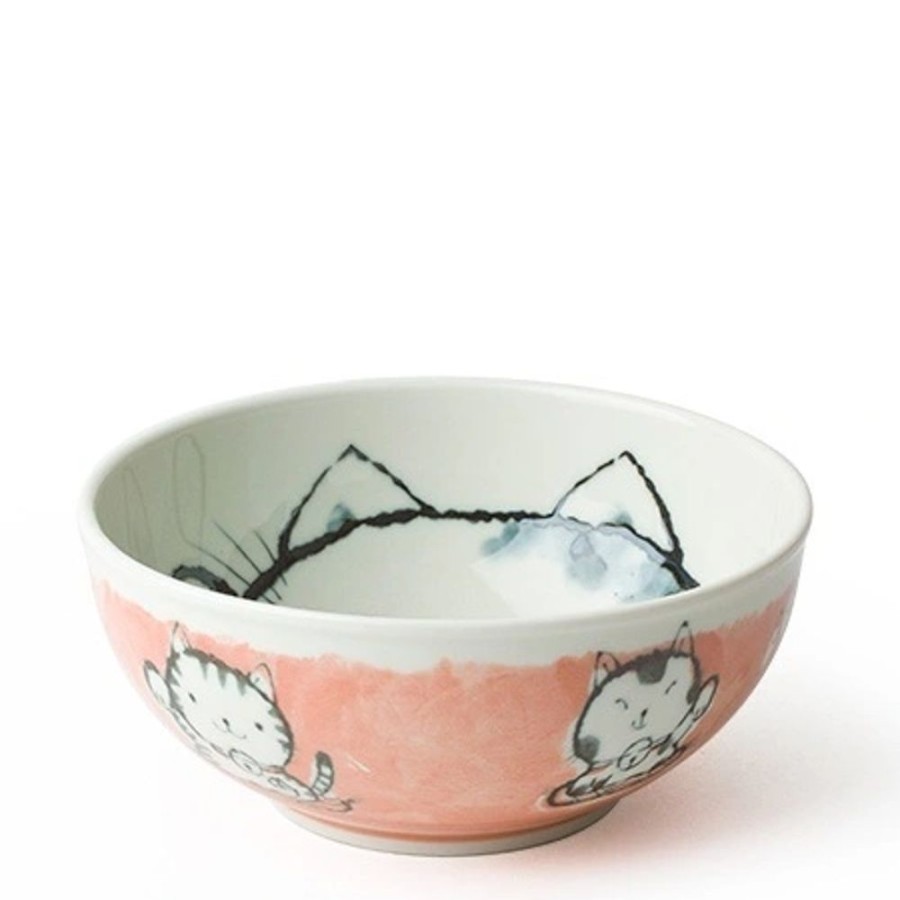 Whimsy Miya Company Bowls | Fortune Cat 6.25" Bowl Pink