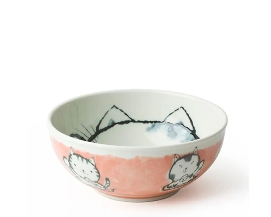 Whimsy Miya Company Bowls | Fortune Cat 6.25" Bowl Pink