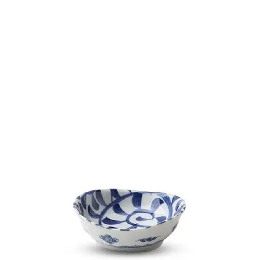 Tabletop Miya Company Sauce Dishes | Blue & White Karakusa 3.75" Sauce Dish