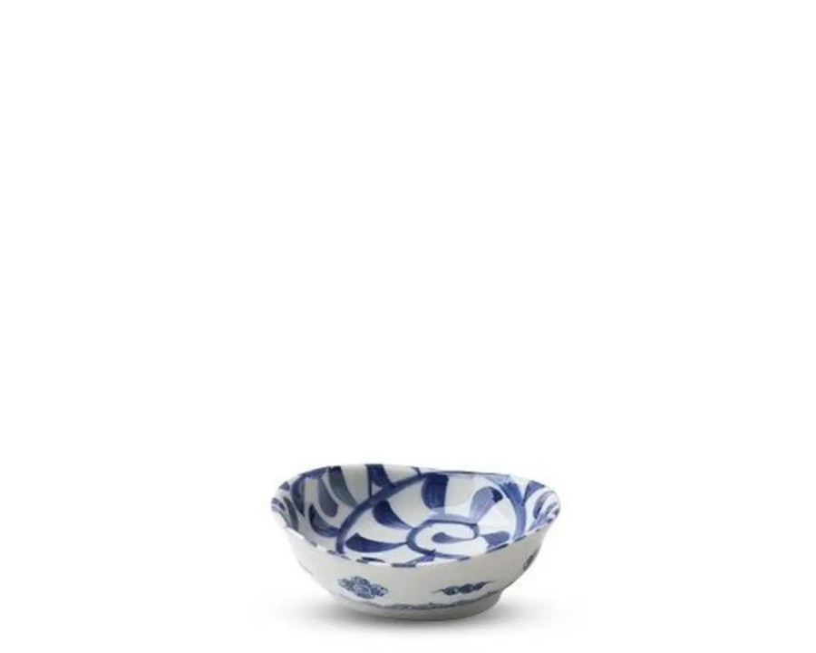 Tabletop Miya Company Sauce Dishes | Blue & White Karakusa 3.75" Sauce Dish