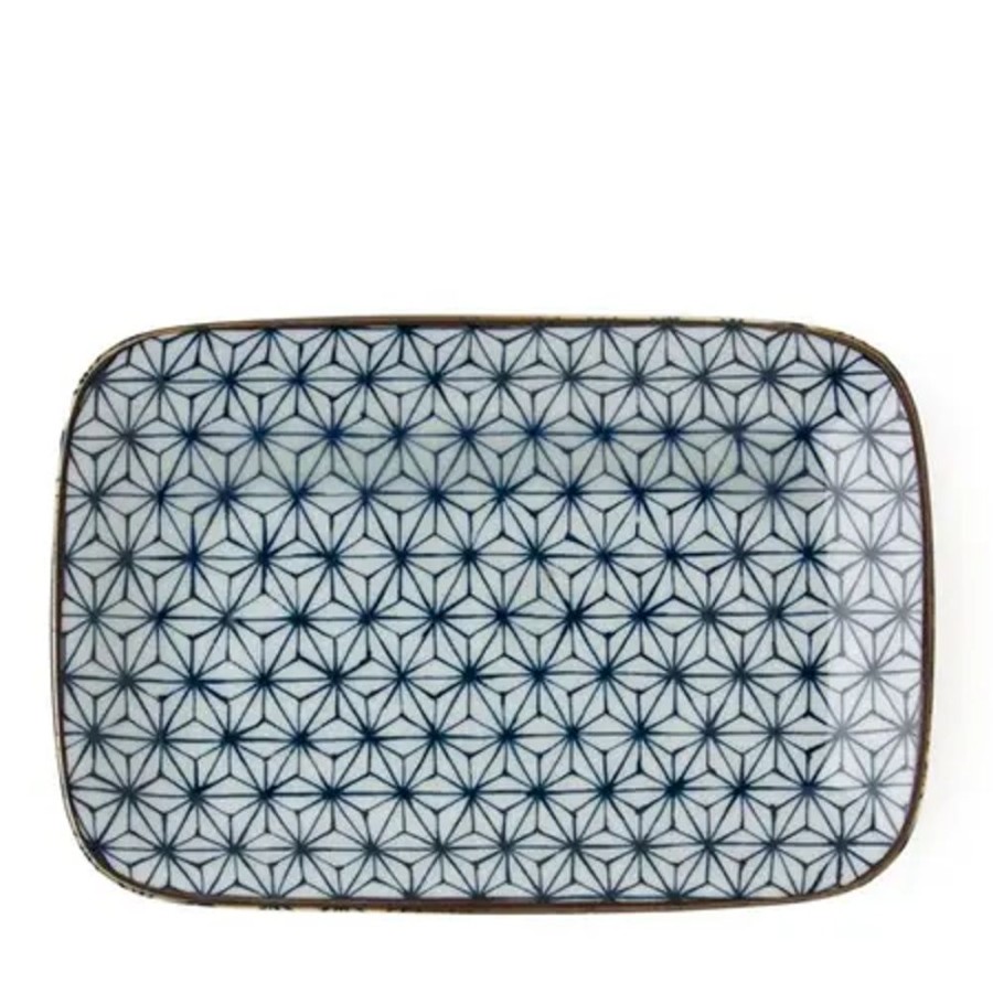 Tabletop Miya Company Small Plates | Asanoha Plate - Blue/Brown