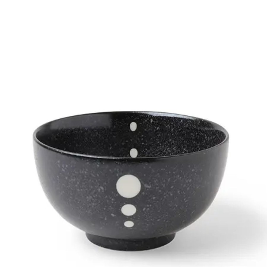 Tabletop Miya Company Medium Bowls | Satin Black White Dots 5-1/8" Bowl