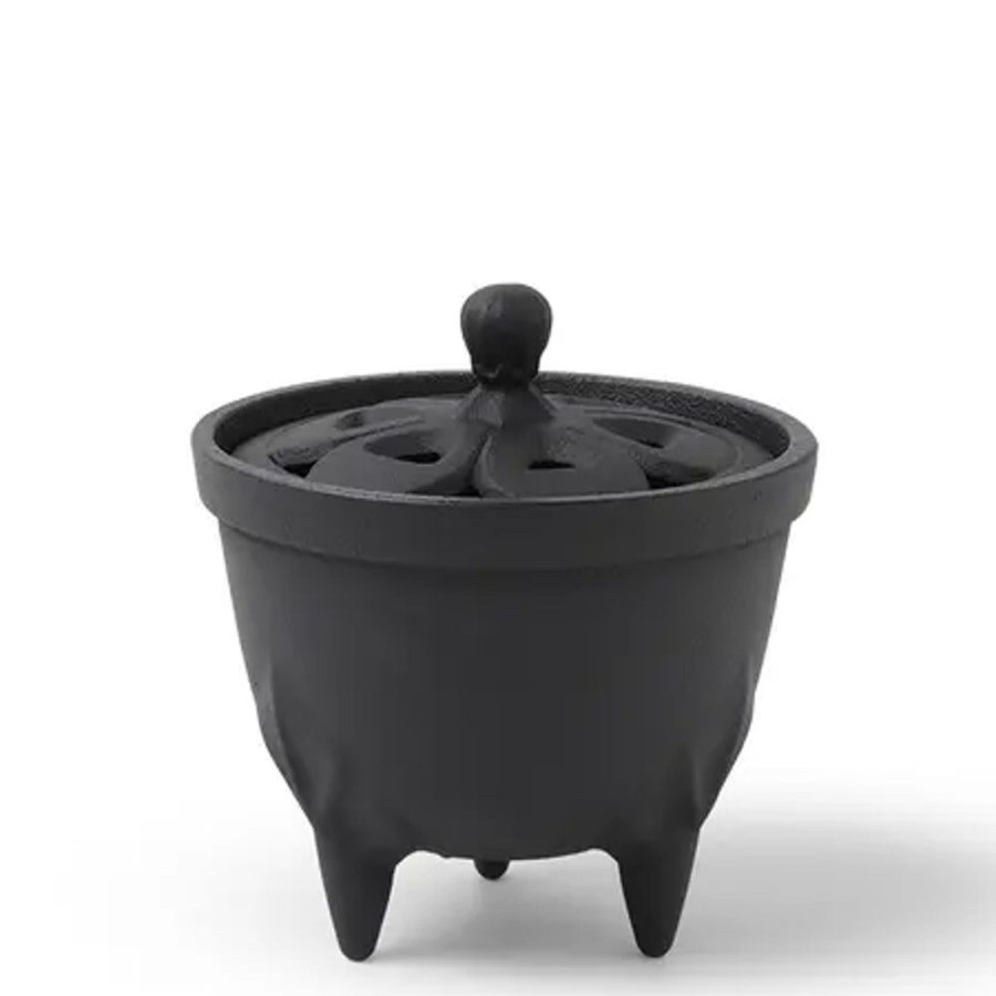 Home Miya Company | Incense Holder Cast Iron Black Flower Petal