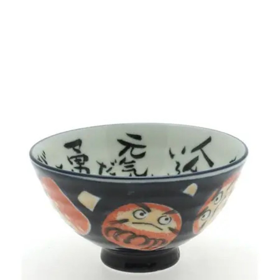 Whimsy Miya Company Tableware | Rice Bowl Daruma Dark Blue