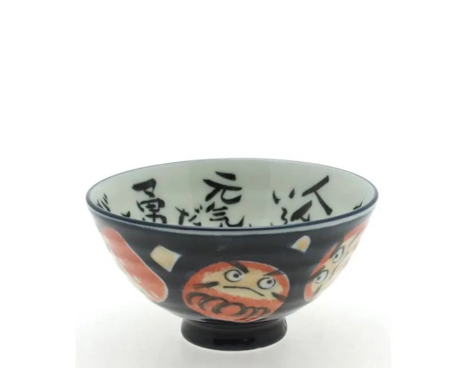Whimsy Miya Company Tableware | Rice Bowl Daruma Dark Blue