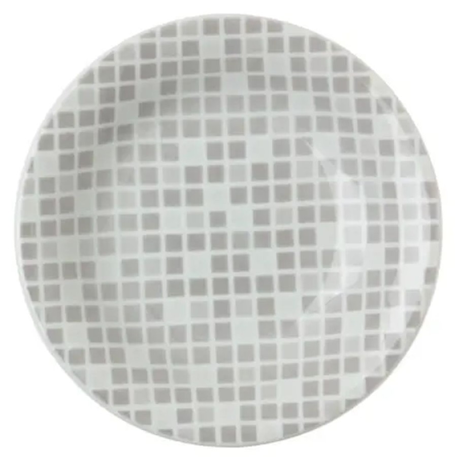 Tabletop Miya Company Medium Plates | Grid 6.5" Round Plate - Gray