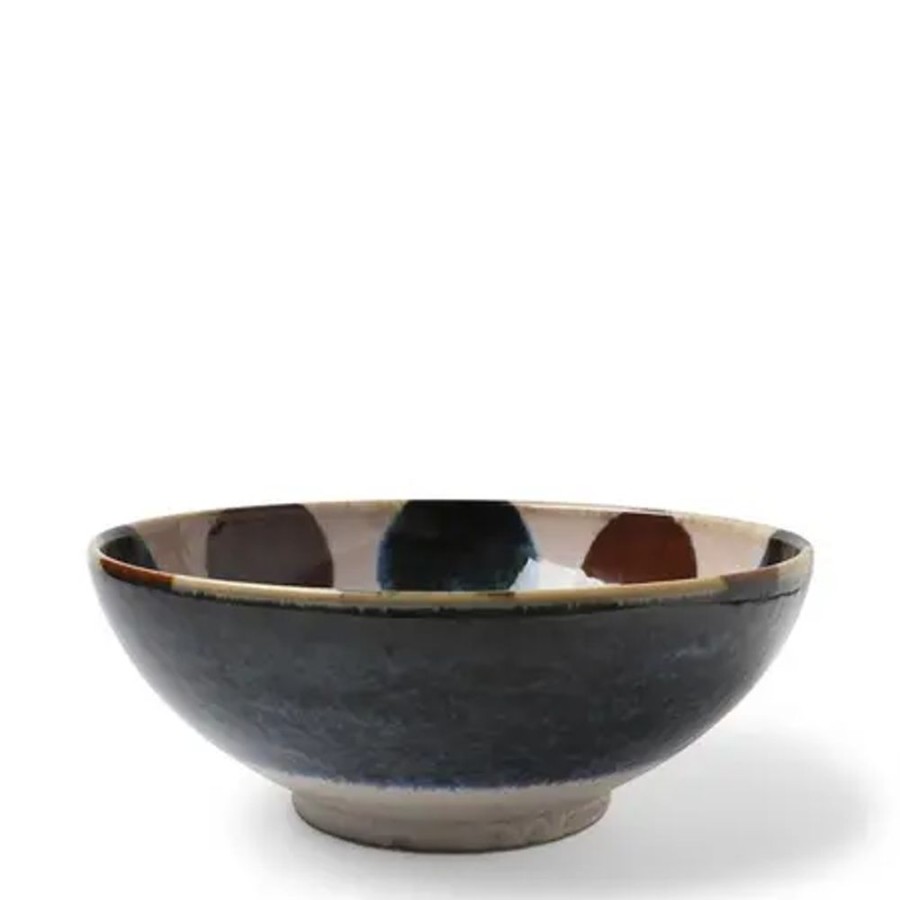 Tabletop Miya Company Shallow Bowls | Rustic Dots 8.5" Shallow Bowl
