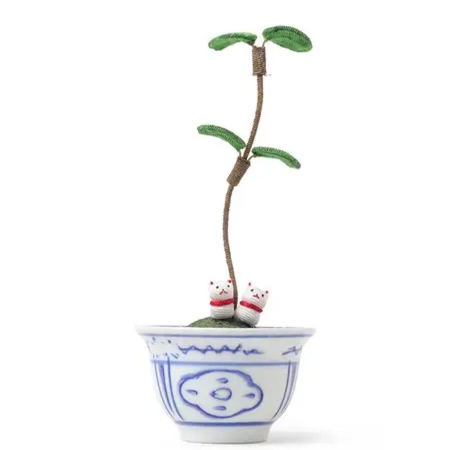 Whimsy Miya Company Figurines | Figurine Potted Plant Fortune Cats