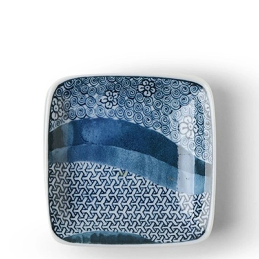 Tabletop Miya Company Sauce Dishes | Sauce Dish 3" Sq. River Crossing