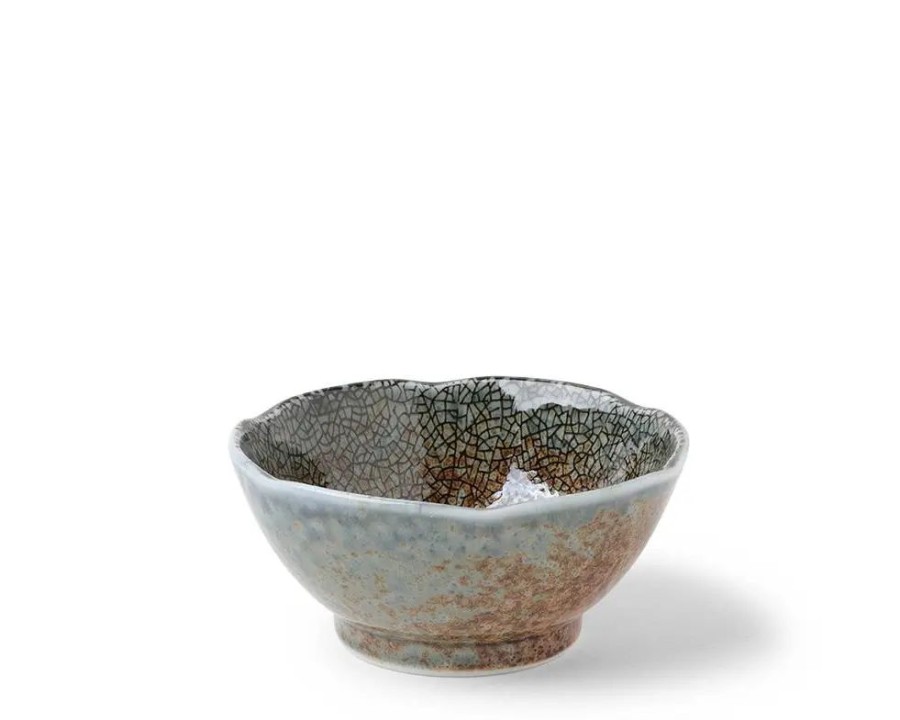 Tabletop Miya Company Sauce Dishes | Blue Sand Crackle Sauce Bowl 3-1/2"