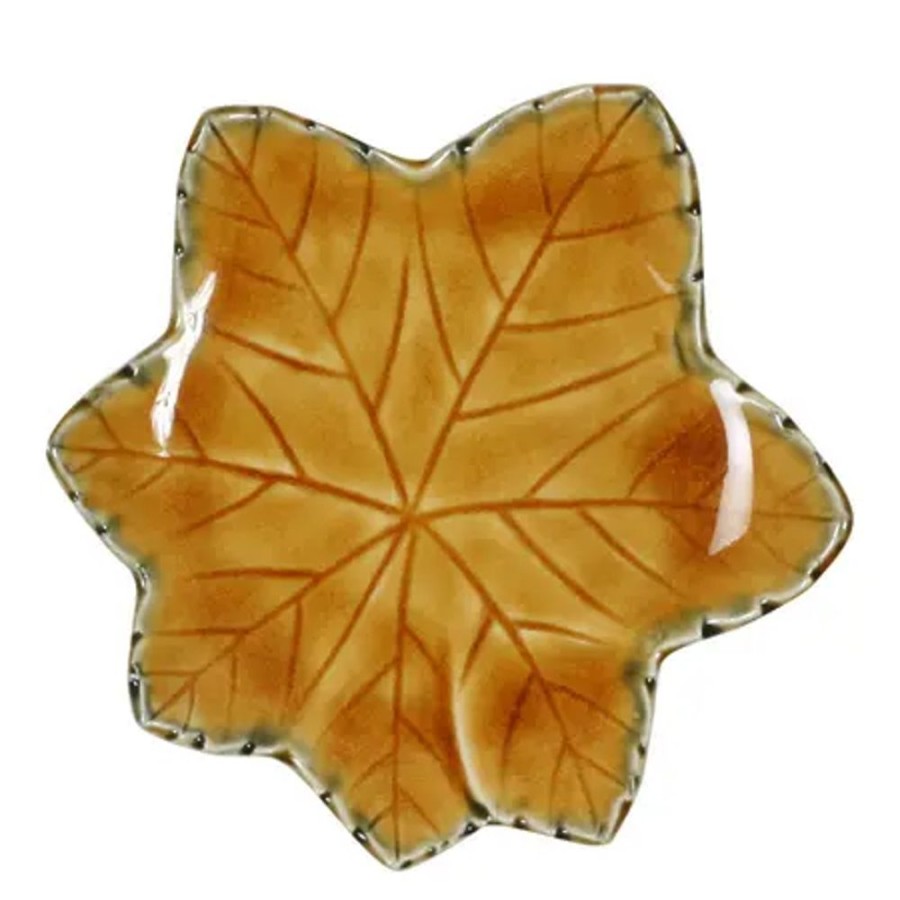 Tabletop Miya Company Small Plates | Brown Leaf 4.75" Plate