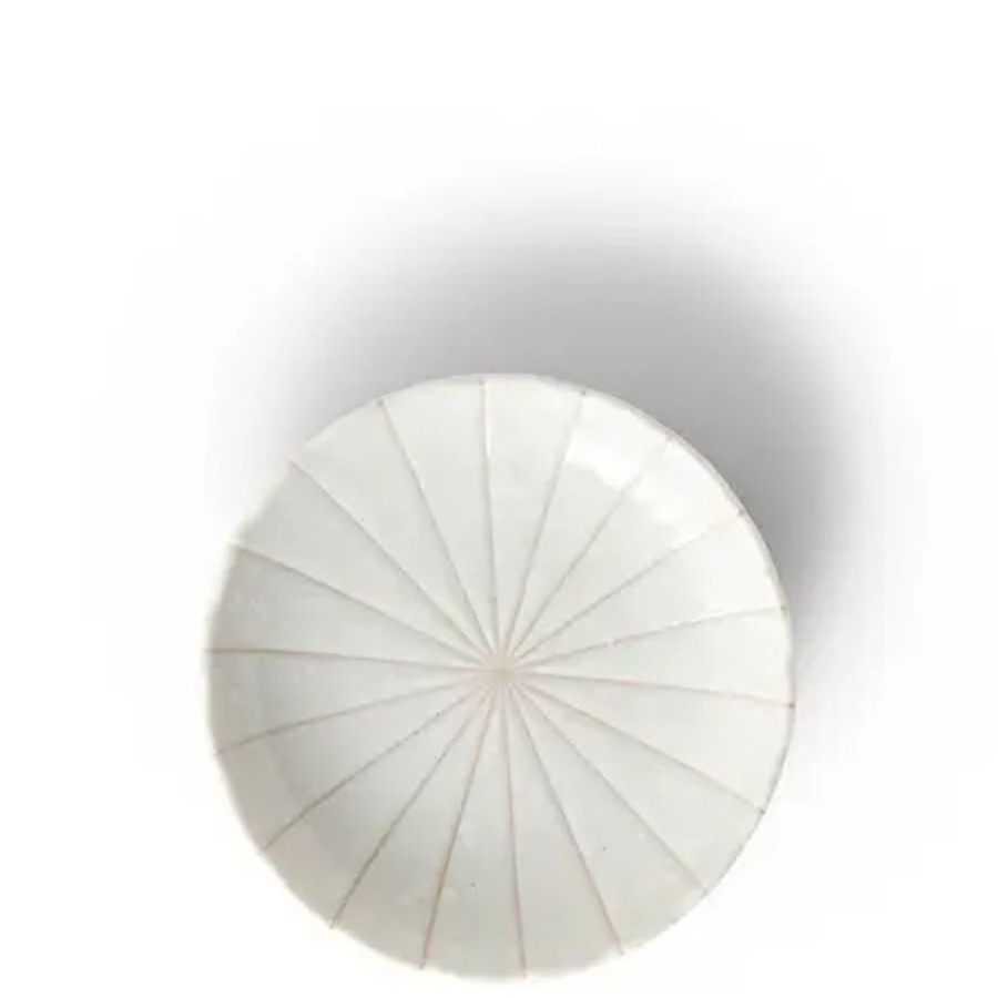 Tabletop Miya Company Small Plates | Kasa Lines White 4.75" Plate