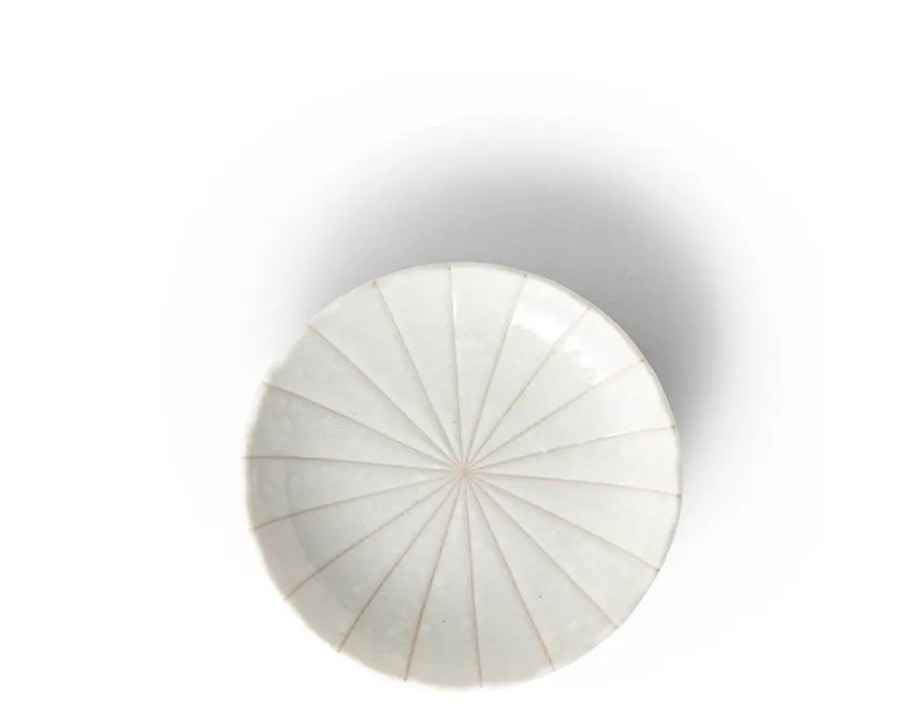 Tabletop Miya Company Small Plates | Kasa Lines White 4.75" Plate